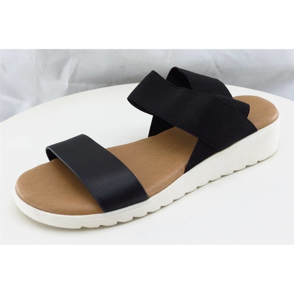 Kensie Girl Sz 6 M Black Ankle Strap Synthetic Women Sandals Everlee‎ - Picture 1 of 7